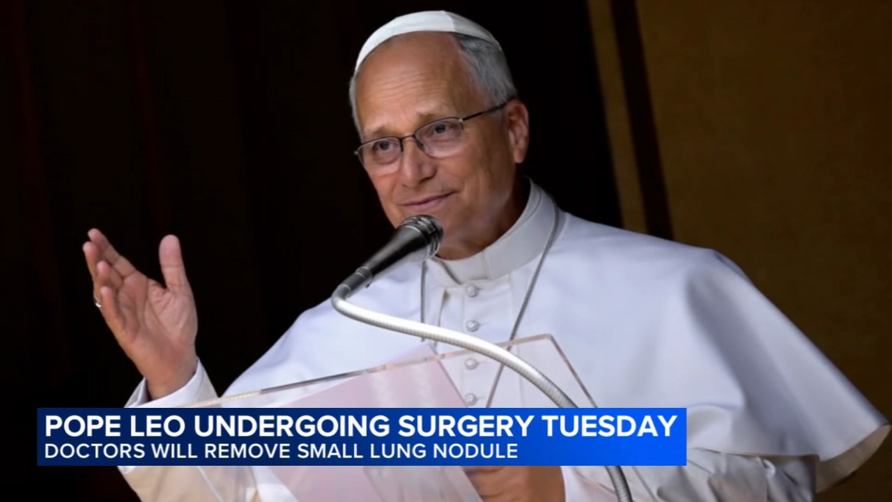 Pope Leo heads to hospital ahead of surgery to remove lung nodule

       — ABC 7 Bay Area, Sausalito Health news