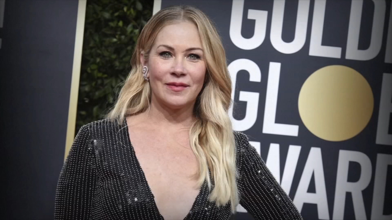 Christina Applegate looking thoughtful, reflecting on her health journey